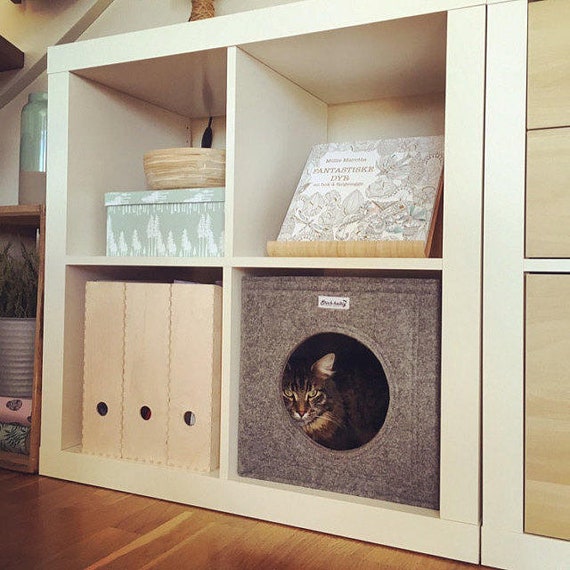 Felt Cat Cave Fits Into Ikea Expedit And Kallax Cat Cube Etsy