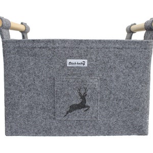 Felt basket with deer M fireplace basket firewood basket light