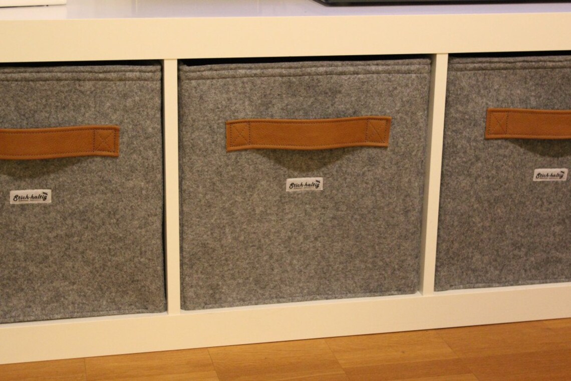 Light grey felt boxes fit into Ikea Expedit and Kallax Felt Etsy