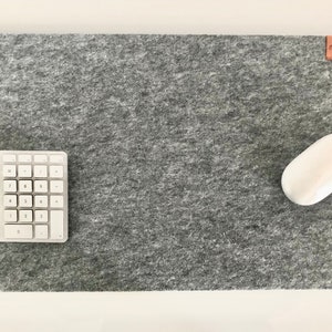 Thick Felt Desk Pad, mouse pad large grey