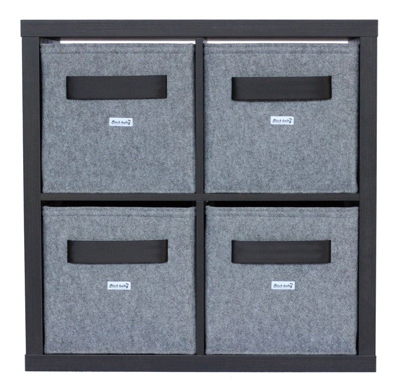 Light Grey Felt Boxes With Seatbelt Handle Fit Into Ikea Etsy UK