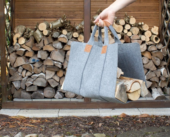 Porte-bûches De Bois De Chauffage Sac De Transport En Bois Robuste Porte- bûches Avec Poignées