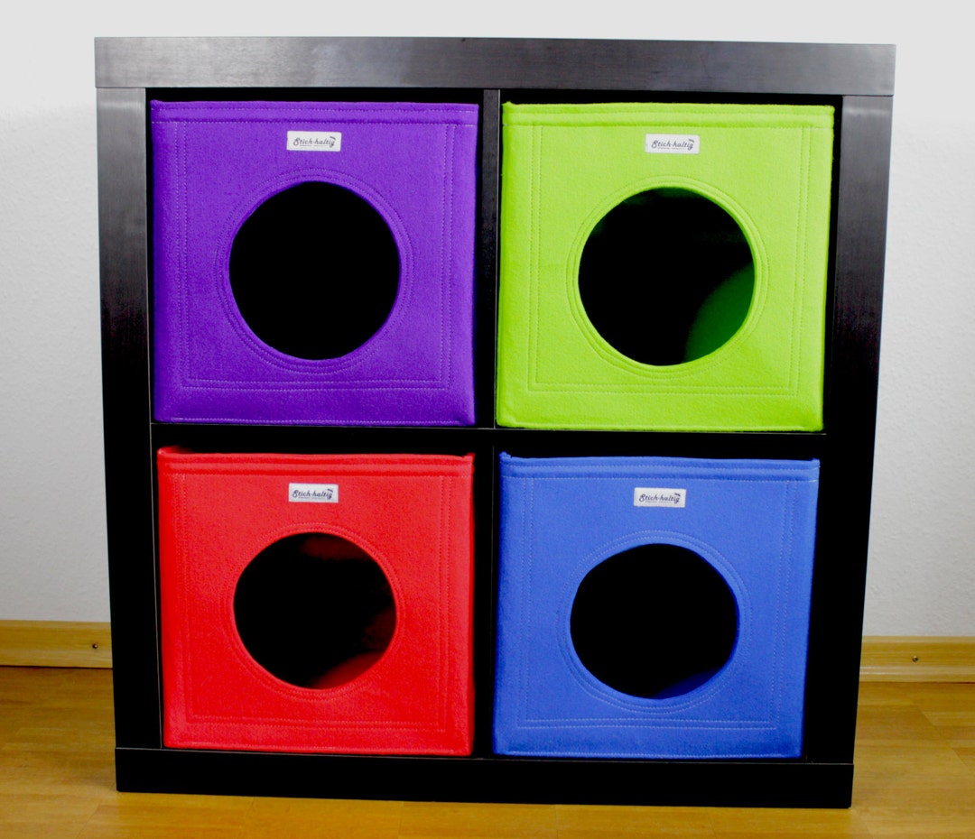 Katzenhöhle Katzenkorb Katzenbett als Regalkorb aus Filz passend für