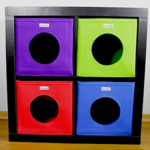 Felt cat cave fits into Ikea Expedit and Kallax, felt cat bed, cat house, pet bed, small puppy bed, pet furniture
