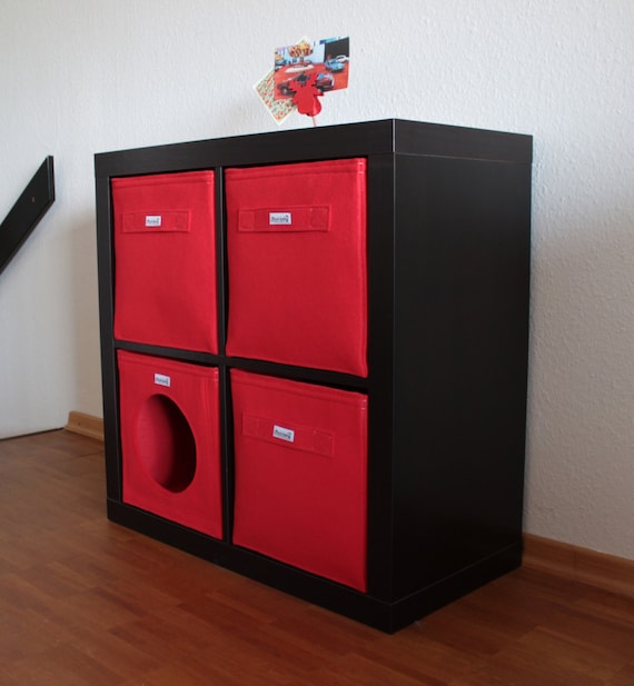 Red Felt Bin Fit Into Ikea Expedit And, Ikea Red Storage Cabinet