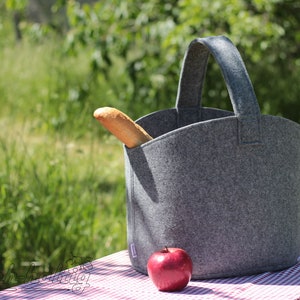 Felt bag felt basket shopping bag picnic basket beach bag shopper image 1