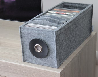 Sturdy CD storage box, CD felt box, media shelf storage and organization