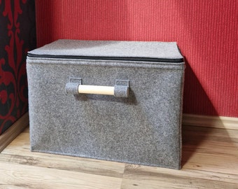 Felt storage bin, Felt boxes fit into Ikea Expedit and Kallax, Felt storage basket for a shelves, Custom-made felt storage boxes