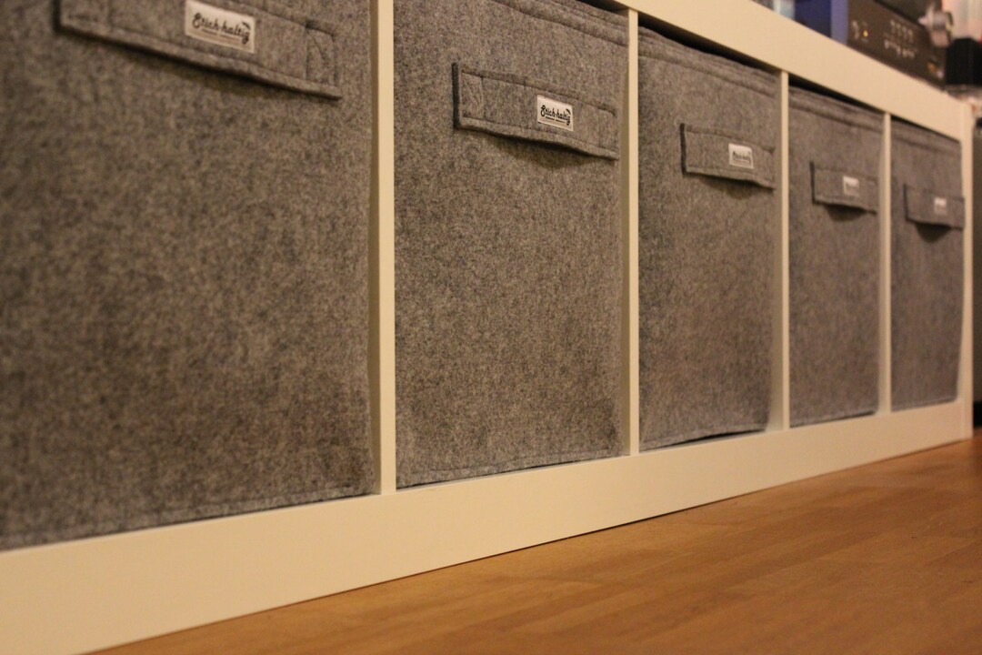 Light Grey Felt Boxes Fit Into Ikea Expedit and Kallax, Storage Basket