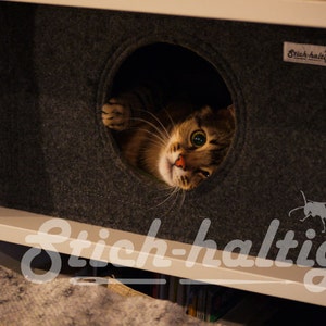 Katzenhöhle aus Filz Katzenbett passend für Ikea Expedit und Kallax Bild 6