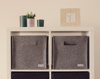 Felt storage bin shelf basket fit into Ikea Expedit Kallax 30 x 30 x 30cm (11.81")  bin for cubies custom-made felt storage