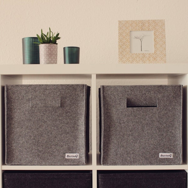 Felt storage bin shelf basket fit into Ikea Expedit Kallax 30 x 30 x 30cm (11.81")  bin for cubies custom-made felt storage