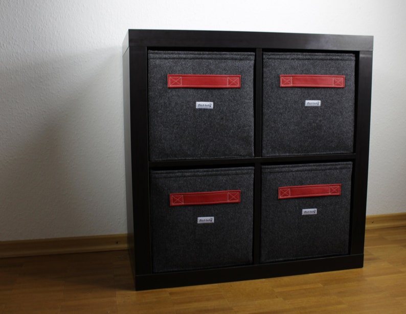 Dark Grey Felt Boxes Fit Into Ikea Expedit And Kallax Image 0