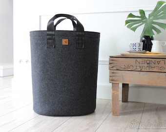 Modern laundry hamper, minimalistic laundry basket with removable washable lining