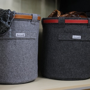 Felt Storage Basket, Wastepaper Basket, Storage Basket, Felt Bin, Stich-haltig Felt Basket