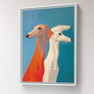 Greyhound wall art, Dog portrait print, Modern dog painting, Elegant dog artwork, Whippet art print, Sold UNFRAMED #205