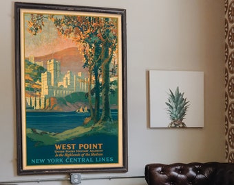 1920 West Point New York train poster reprint - NY train reprint - retro travel decor - 4 large sizes up to 30 x 45" - sold unframed only