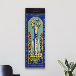 Retro San Francisco Golden Gate Int&#39;l Expo Matchbook poster #5: Rainbow Fountain - 12x36&quot; on heavyweight matte or fine art paper- UNFRAMED