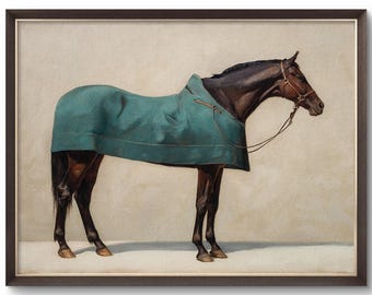 Vintage-style Horse Portrait Print – Elegant Equestrian Digital Oil-Painting Poster - Sold UNFRAMED #765 - please see full listing