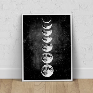 Moon Poster,Full Moon,Moon Art With Moon Phases,Astronomy Art.NO,428