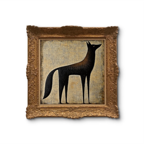 Fox Wall Art, Abstract Animal Art, Vintage-style Fox Art, Rustic Home Decor, Safari Wall Print, Sold UNFRAMED only #234
