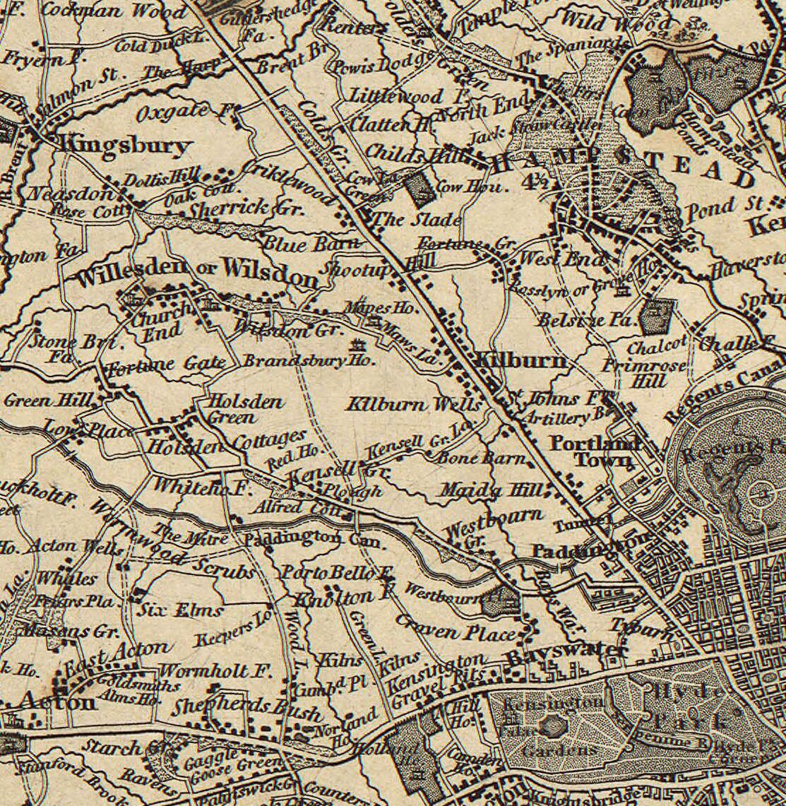 1839 Pigot's London Map Reprint, Vintage London Environs Map Reprint ...