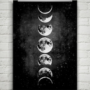 Moon Poster,Full Moon,Moon Art With Moon Phases,Astronomy Art.NO,427 image 1