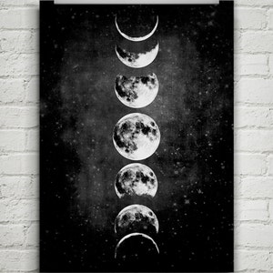 Moon Poster,Full Moon,Moon Art With Moon Phases,Astronomy Art.NO,427