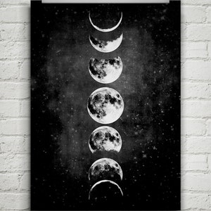 Moon Poster,Full Moon,Moon Art With Moon Phases,Astronomy Art.NO,427 image 1