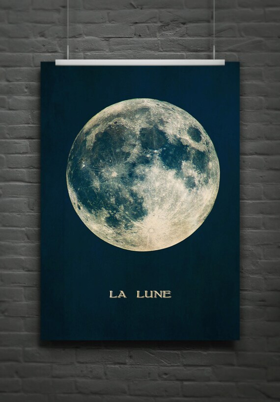 Luna Print, Moon Poster, Full Moon Print, La Luna, Moon Wall Art