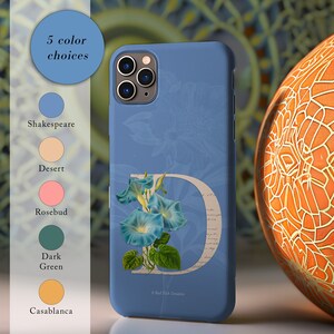Personalized Monogrammed Floral/Plant phone case - Gift for her - Slim/Tough/MagSafe, matte or glossy finish Phone Case for iPhone & Samsung