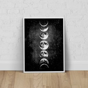 Moon Poster,Full Moon,Moon Art With Moon Phases,Astronomy Art.NO,427 image 2