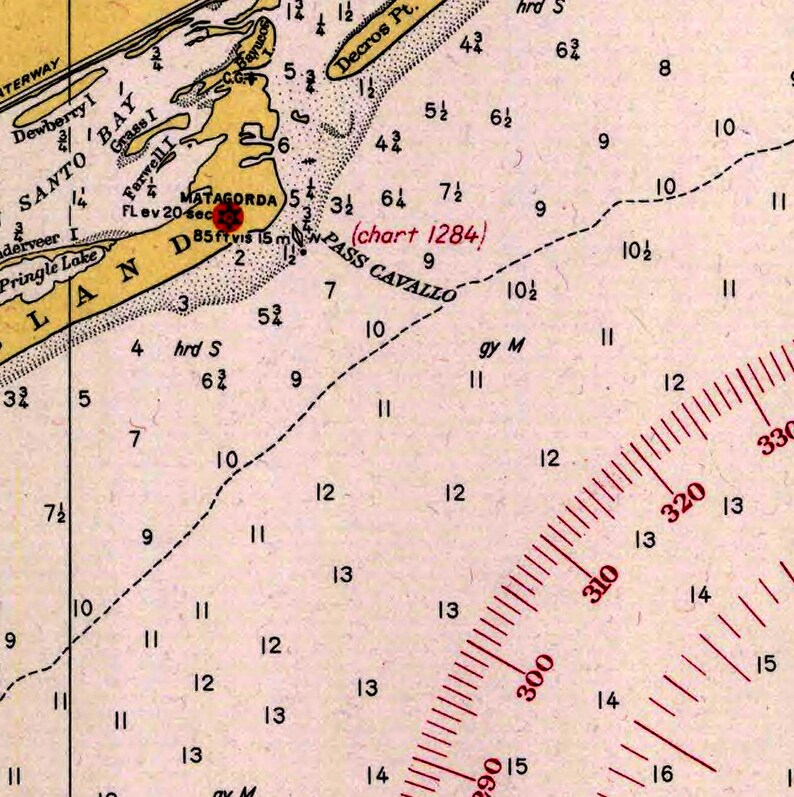 1940 Texas Coast Map Reprint Vintage Texas Nautical Chart - Etsy UK