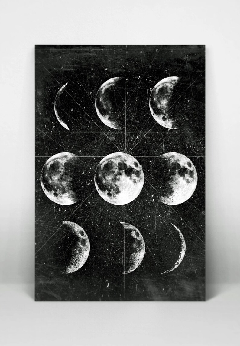 Moon Poster,Full Moon,Moon Art With Moon Phases,Astronomy Art.NO,278 image 1