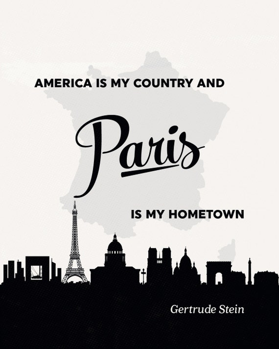 Paris Est Ma Ville Natale Citation Gertrude Stein Citation Etsy France