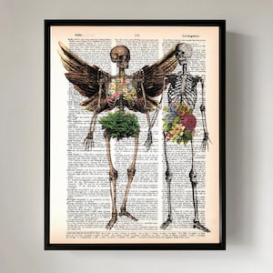 Anatomy art- Medical Wall Art -Funny art on Dictionary page -Anatomical Poster - printed on vintage dictionary pages #939 - sold unframed