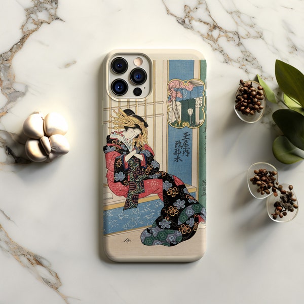 Eisen Masanagi ukiyo-e phone case - Japanese Gift for her - Slim/Tough/MagSafe, matte or glossy finish Phone Case for iPhone & Samsung