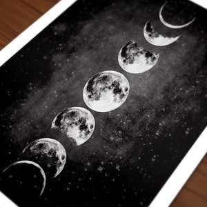 Moon Poster,Full Moon,Moon Art With Moon Phases,Astronomy Art.NO,427 image 3