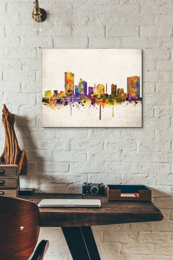 Toledo City Skylineohio Skyline Digital Watercolor Art | Etsy