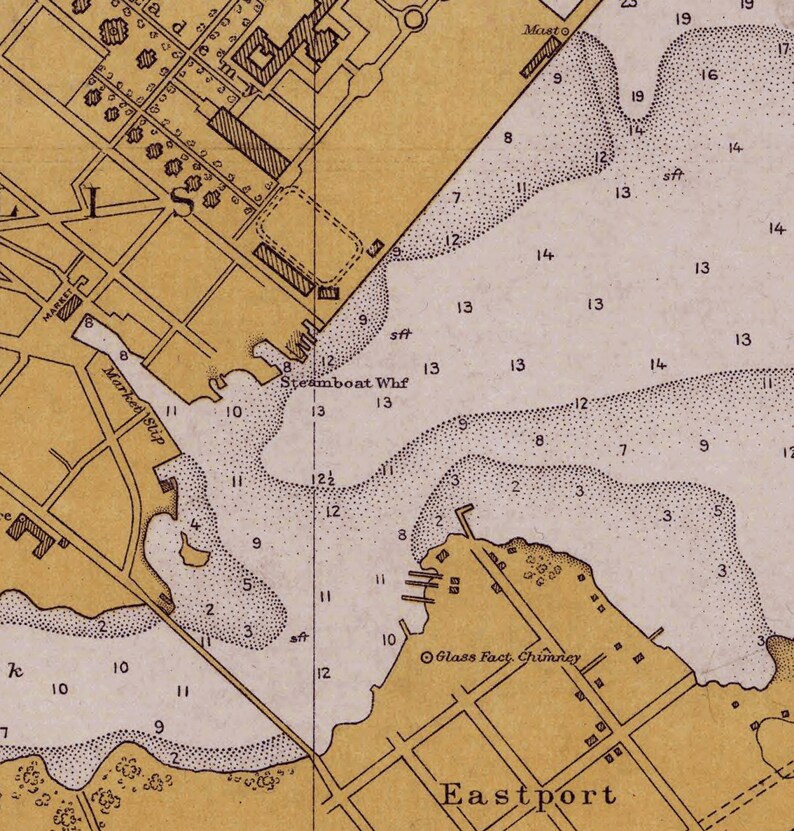 1911 Annapolis Harbor Nautical Chart Reprint US Naval Academy Etsy