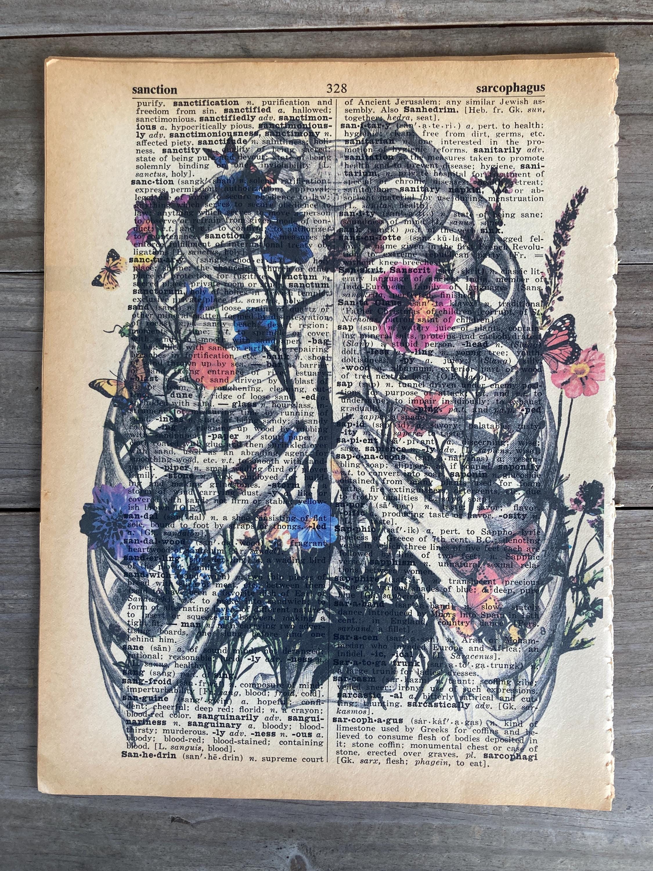 Anatomy Themed Dictionary Prints - 4 Piece Set - Floral Anatomy Print ...
