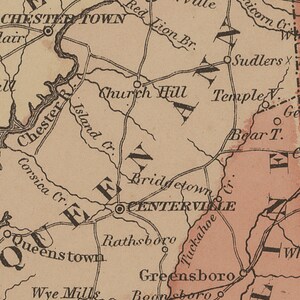1862 Maryland and Delaware Map Reprint Atlas Map Reprint 2 Color