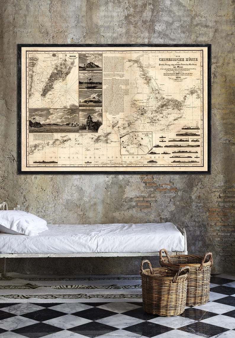 1834 Hong Kong and Macao Map, Vintage China/canton Map Reprint - 5 ...
