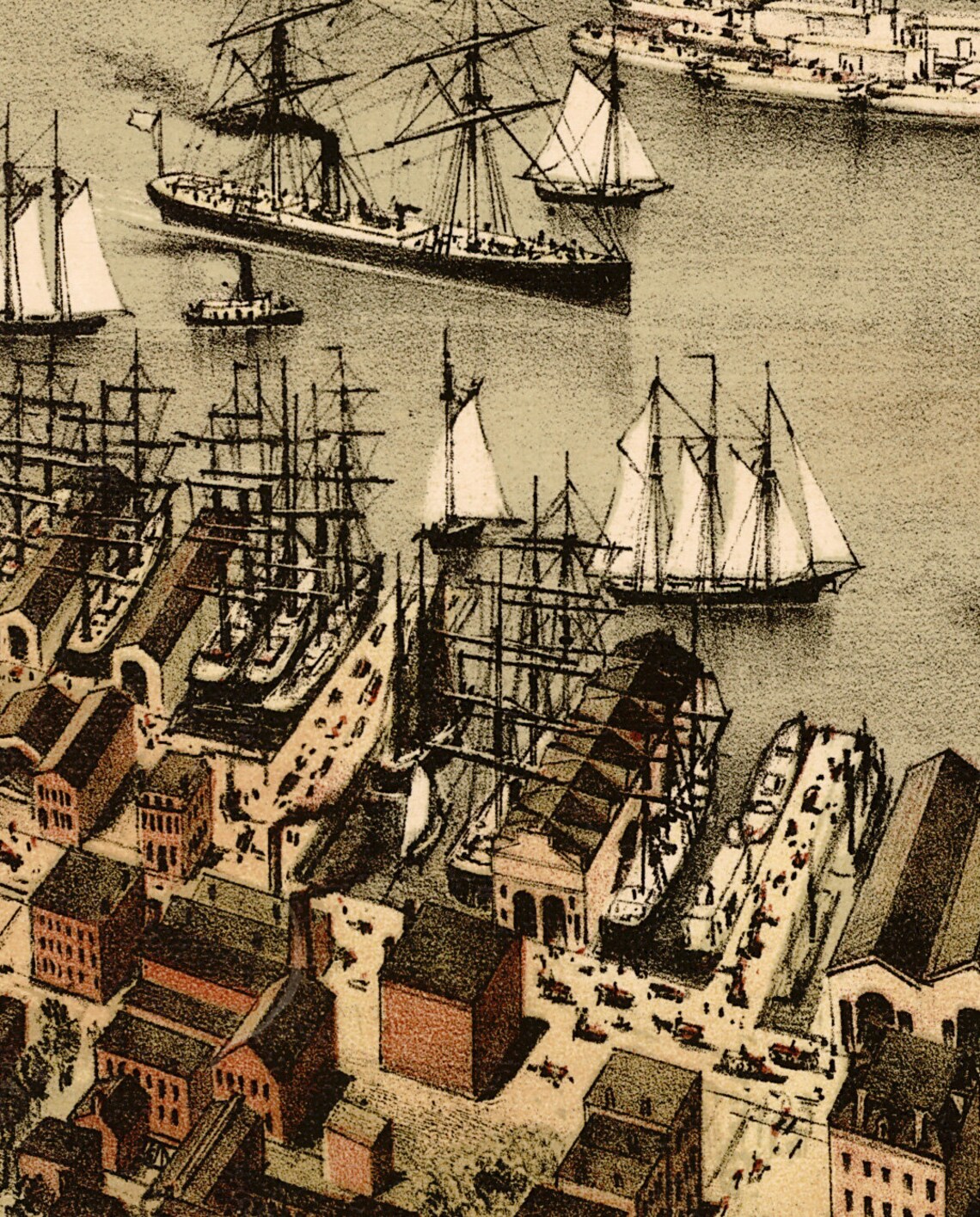 1892 New York City and Brooklyn panorama reprint Vintage NYC Etsy.de