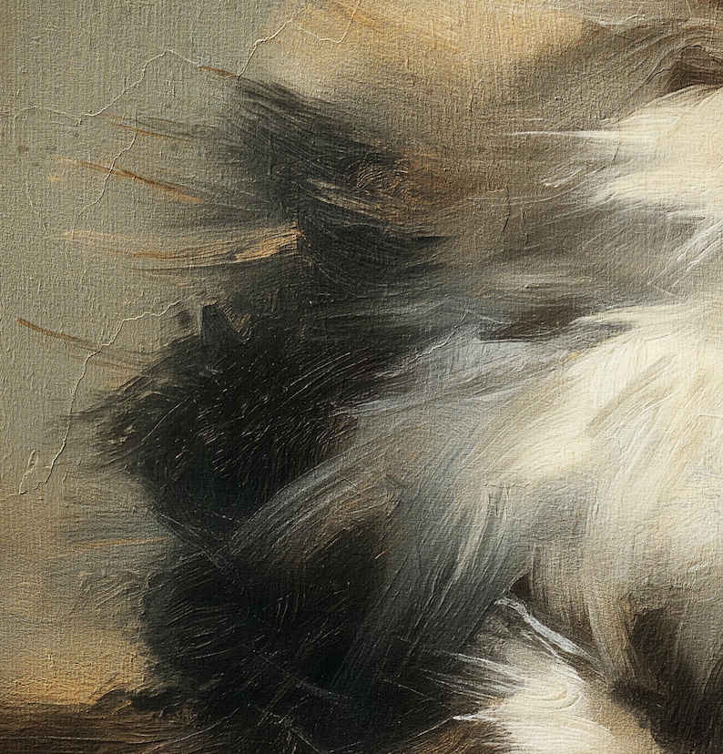 Puede incluir: Pintura al &oacute;leo abstracta con superficie texturizada. La obra presenta una mezcla de tonos oscuros y claros, con pinceladas prominentes que crean una sensaci&oacute;n de movimiento y profundidad. La paleta de colores incluye tonos de negro, blanco y beige.