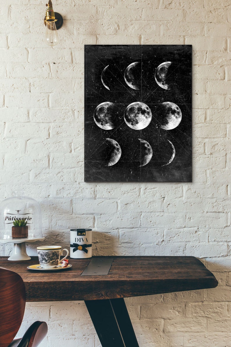 Moon Poster,Full Moon,Moon Art With Moon Phases,Astronomy Art.NO,278 image 3