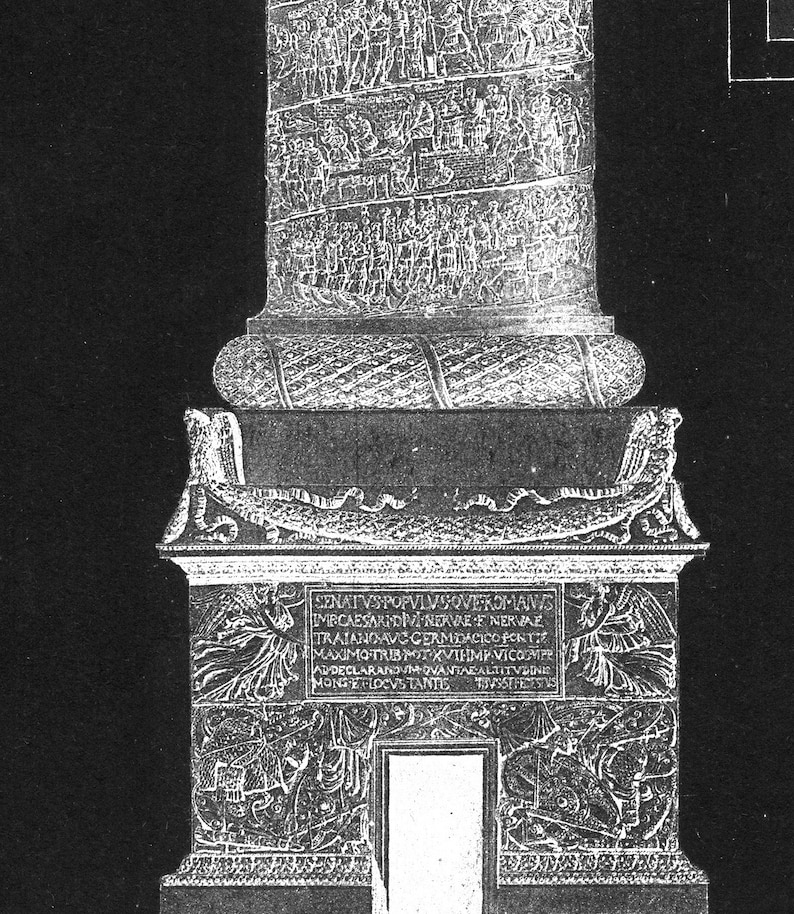 rustic Italian architecture reprint comes unframed 5 largeXL sizes up to 54 x 36-in 3 color versions 1890 Trajan/'s Column reprint
