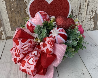 Valentine Centerpiece Valentine Decor Heart Table Decor Valentine Table  Decor Valentines Gift Valentines Day Heart Gift Mason Jar 
