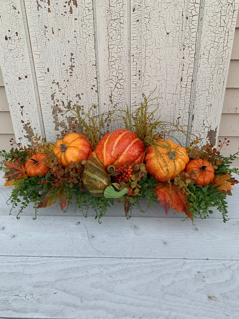 Fall Centerpiece Fall Table Decor Fall Arrangement Fall Mantel Etsy