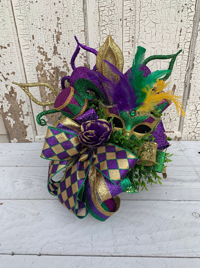 Mardi Gras Centerpiece Mardi Gras Decor for Table Mardi Gras Etsy